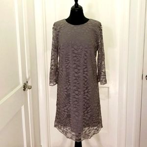 Garnet Hill Grey Lace Dress